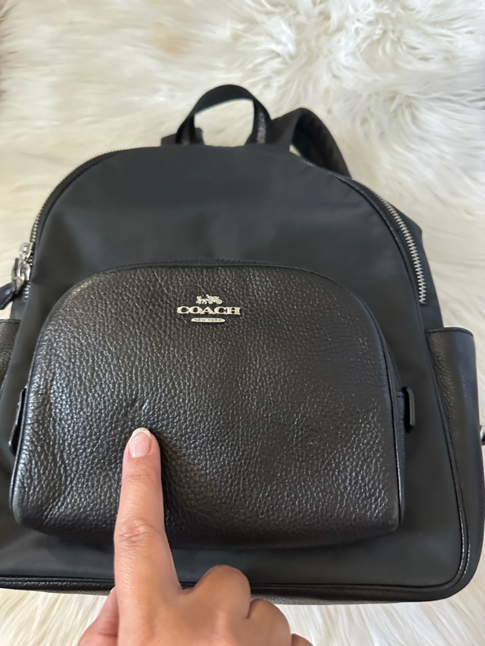 Coach Black Nylon & Leather Backpack - Picture 11 of 13
